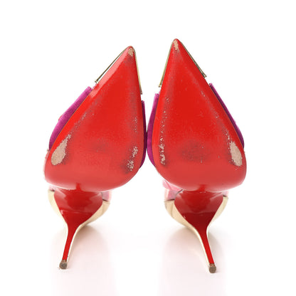 Christian Louboutin PVC Metal Gloss Patent Galata 120 Pumps 37 Pink 6 of 8