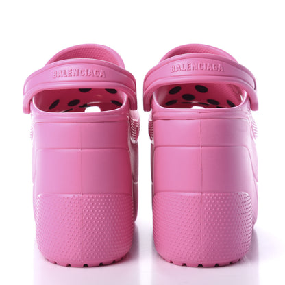 Balenciaga X CROCS Rubber Textured Womens Platform Sandals 36 Rose Bonbon 7 of 10