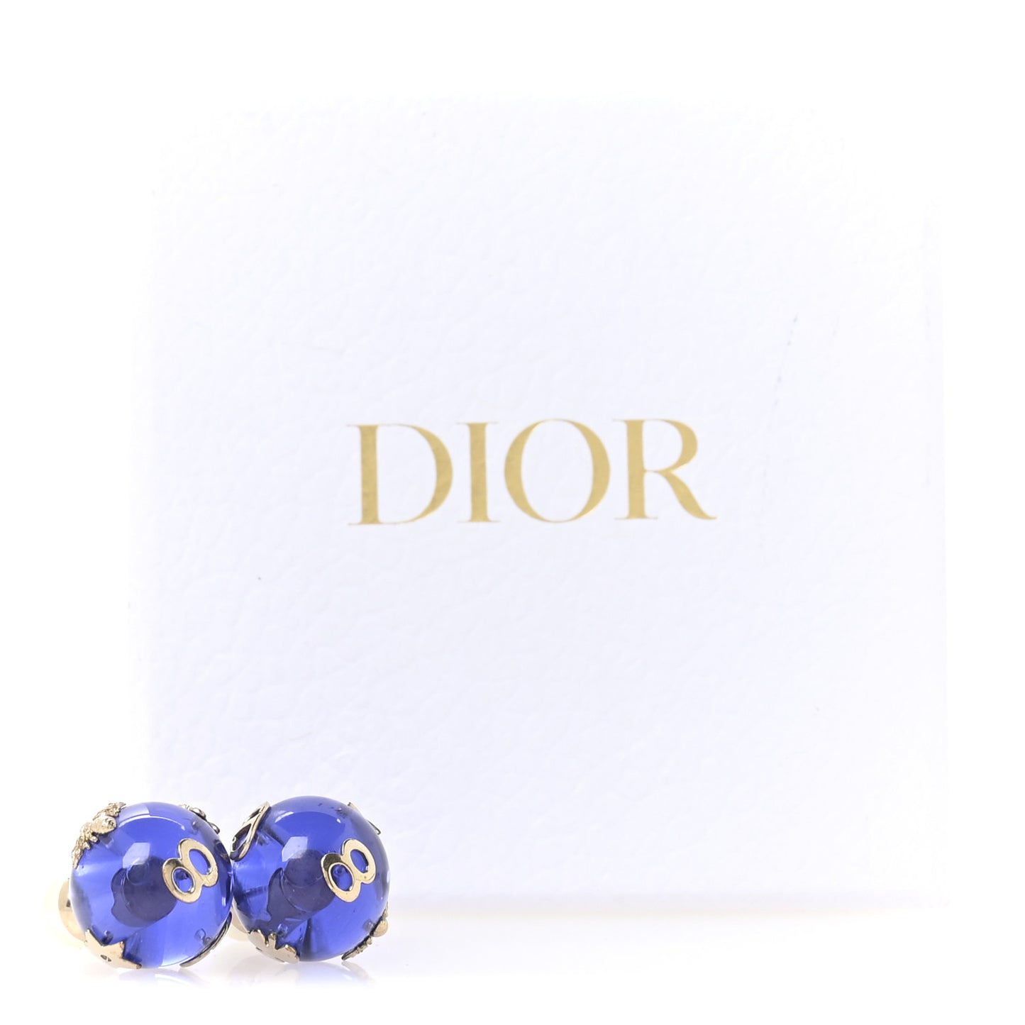 Resin Pearl Mise En Dior Tribal Earrings Gold Blue