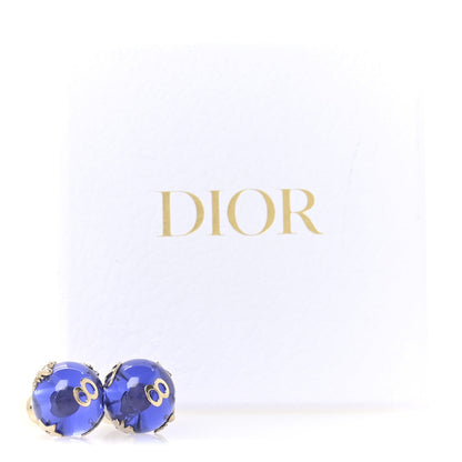 Christian Dior Resin Pearl Mise En Dior Tribal Earrings Gold Blue 5 of 5