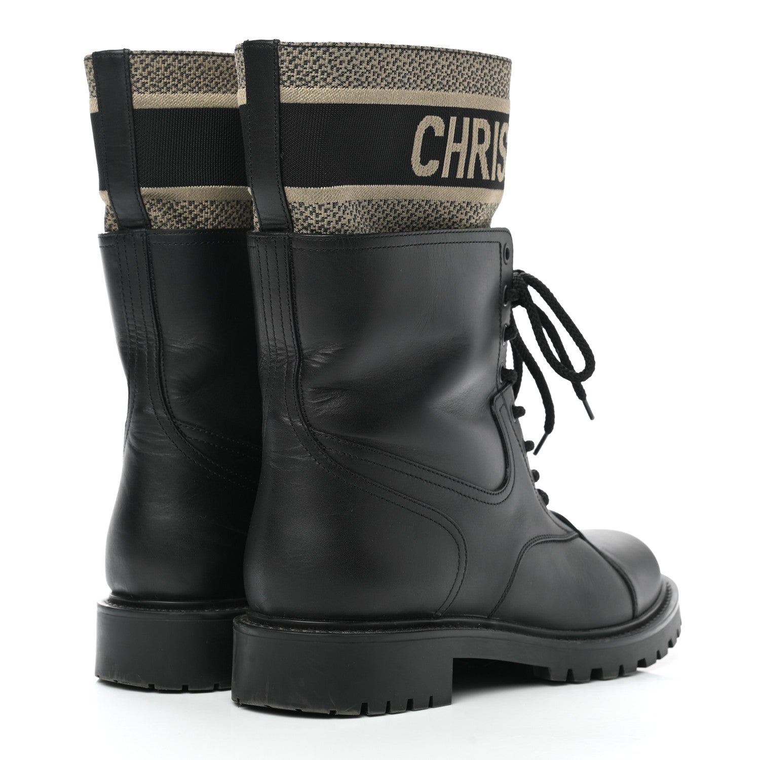Christian Dior Calfskin Technical Fabric D-Major Ankle Boots 39 Black Taupe 4 of 8