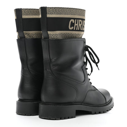 Christian Dior Calfskin Technical Fabric D-Major Ankle Boots 39 Black Taupe 4 of 8