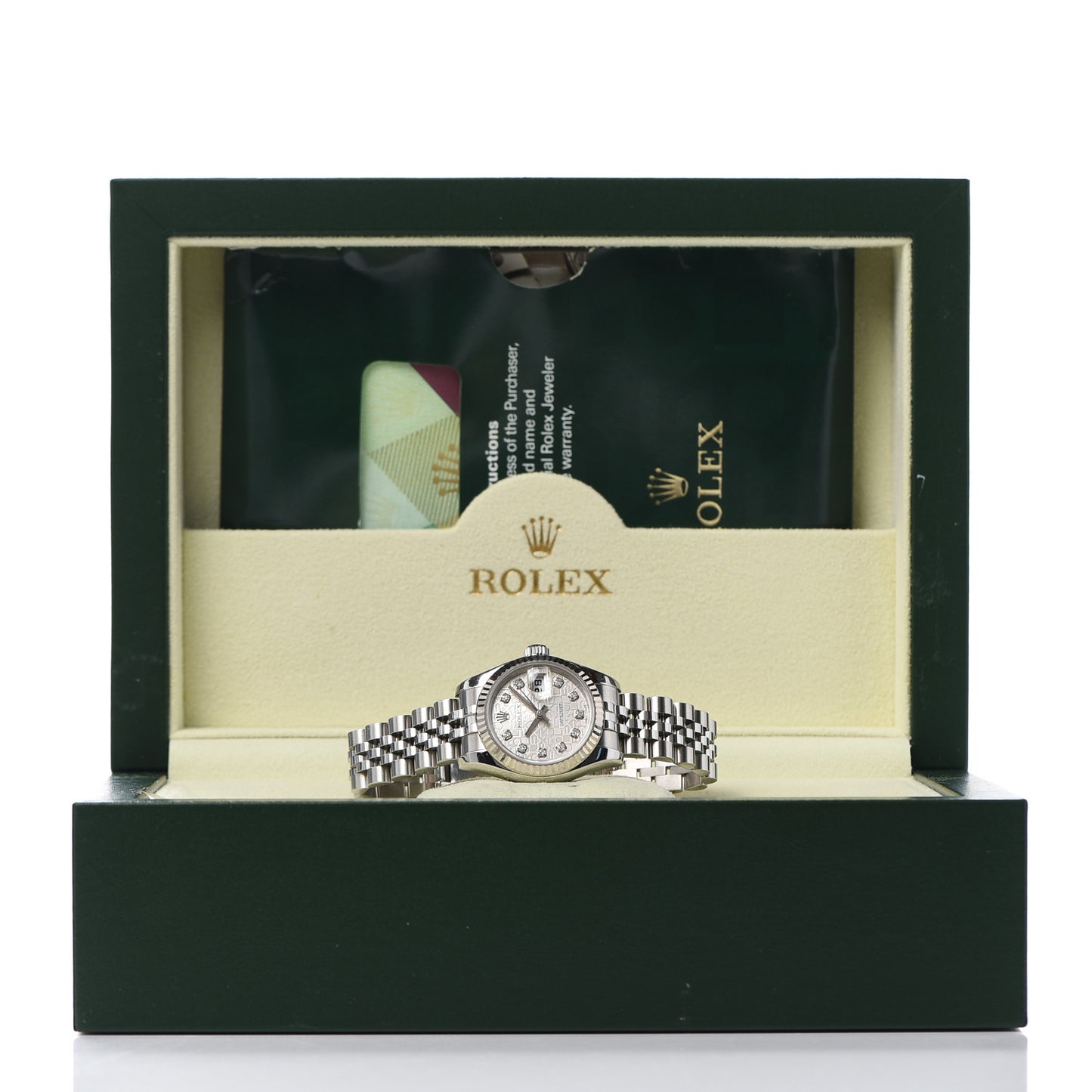 Stainless Steel 18K White Gold Diamond 26mm Oyster Perpetual Datejust Watch Silver Jubilee 179174