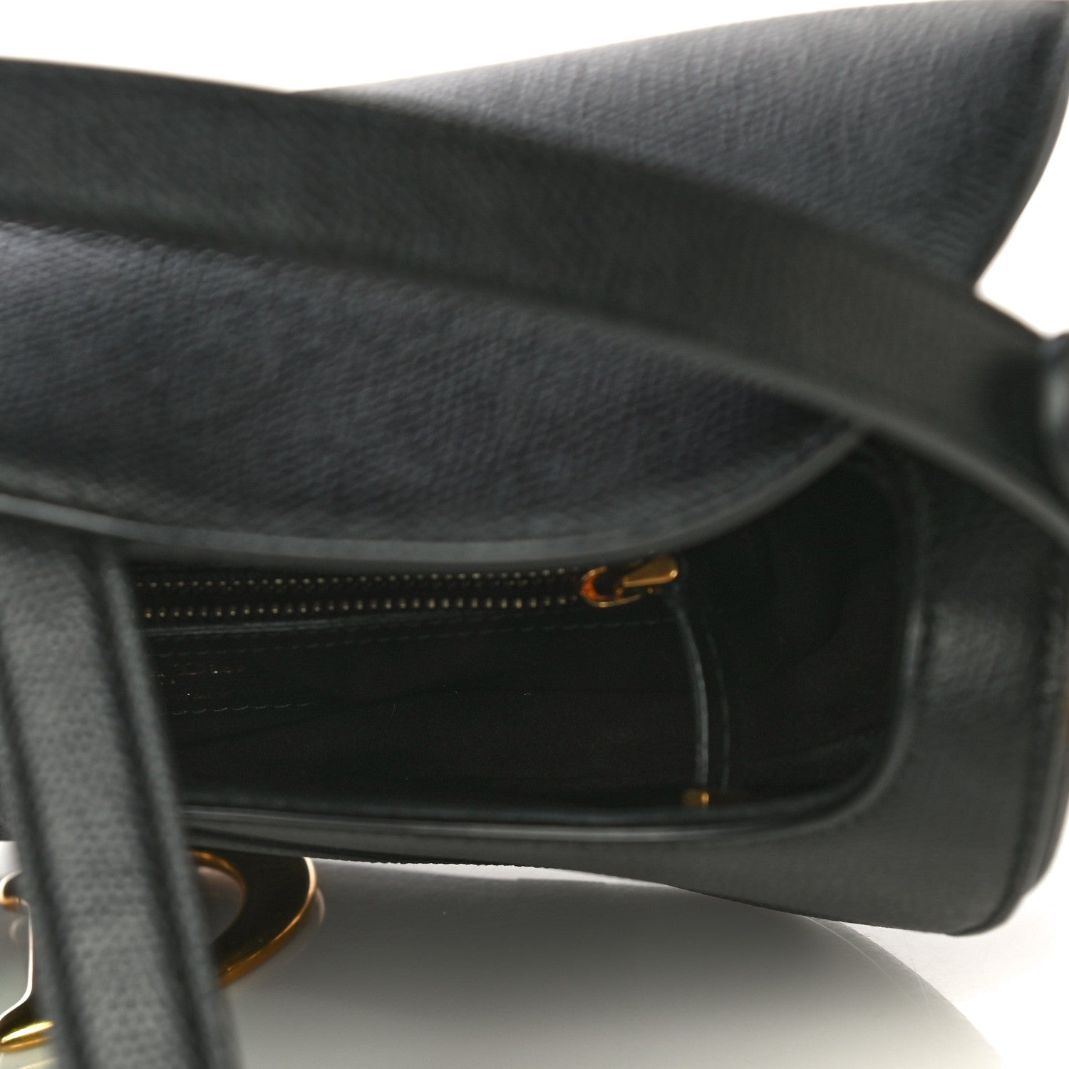 Christian Dior Grained Calfskin Saddle Bag Black 5 of 14