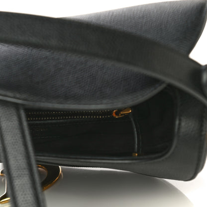 Christian Dior Grained Calfskin Saddle Bag Black 5 of 14