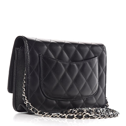 Chanel Lambskin Quilted Wallet On Chain WOC Black 3 of 11
