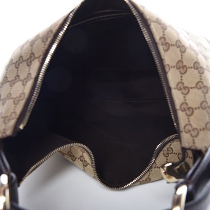 Gucci Monogram Medium Horsebit Chain Hobo Dark Brown 5 of 11