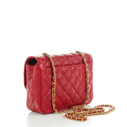 Chanel Caviar Quilted Mini Square Flap Red 3 of 8