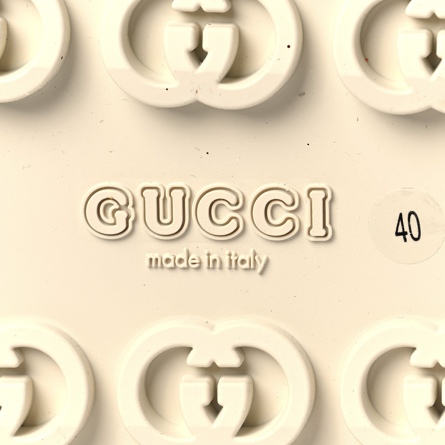 Gucci Cubic Rubber GG Monogram Womens Interlocking G Platform 42mm Slide Sandals 40 Beige Ebony 6 of 7