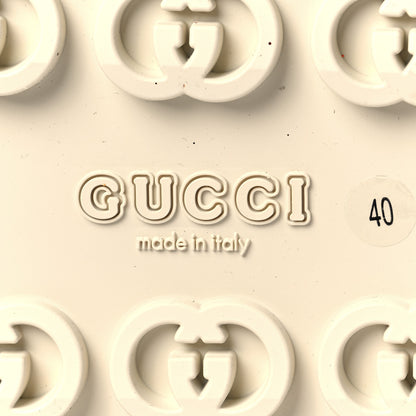 Gucci Cubic Rubber GG Monogram Womens Interlocking G Platform 42mm Slide Sandals 40 Beige Ebony 6 of 7