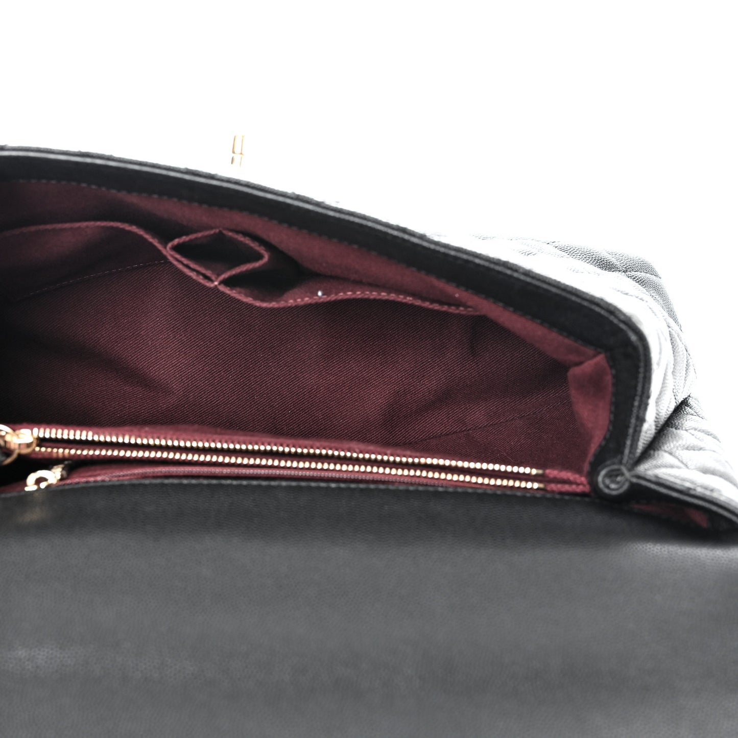 Caviar Quilted Medium Coco Handle Flap Black