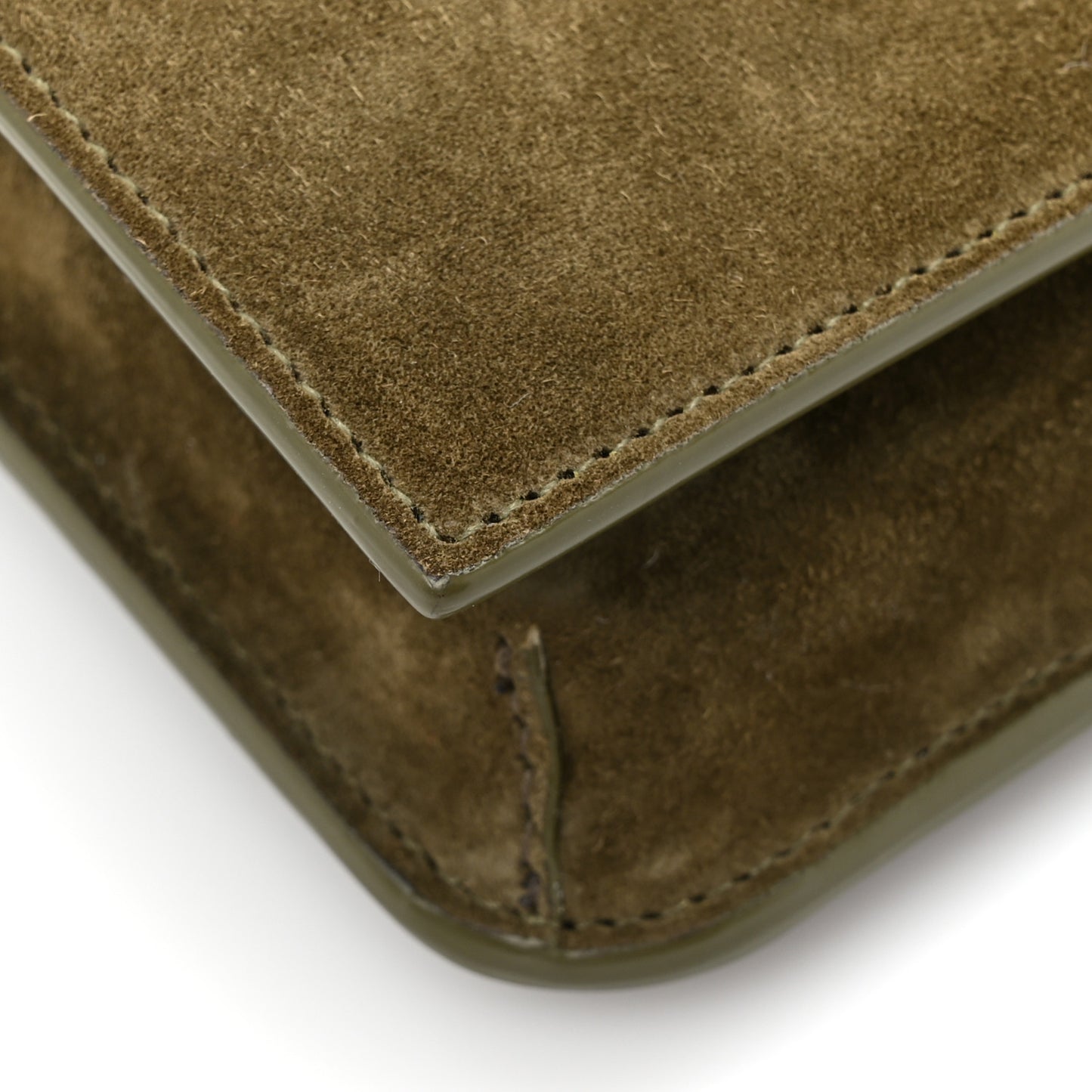 Suede Monogram Phone Holder Crossbody Loden Green