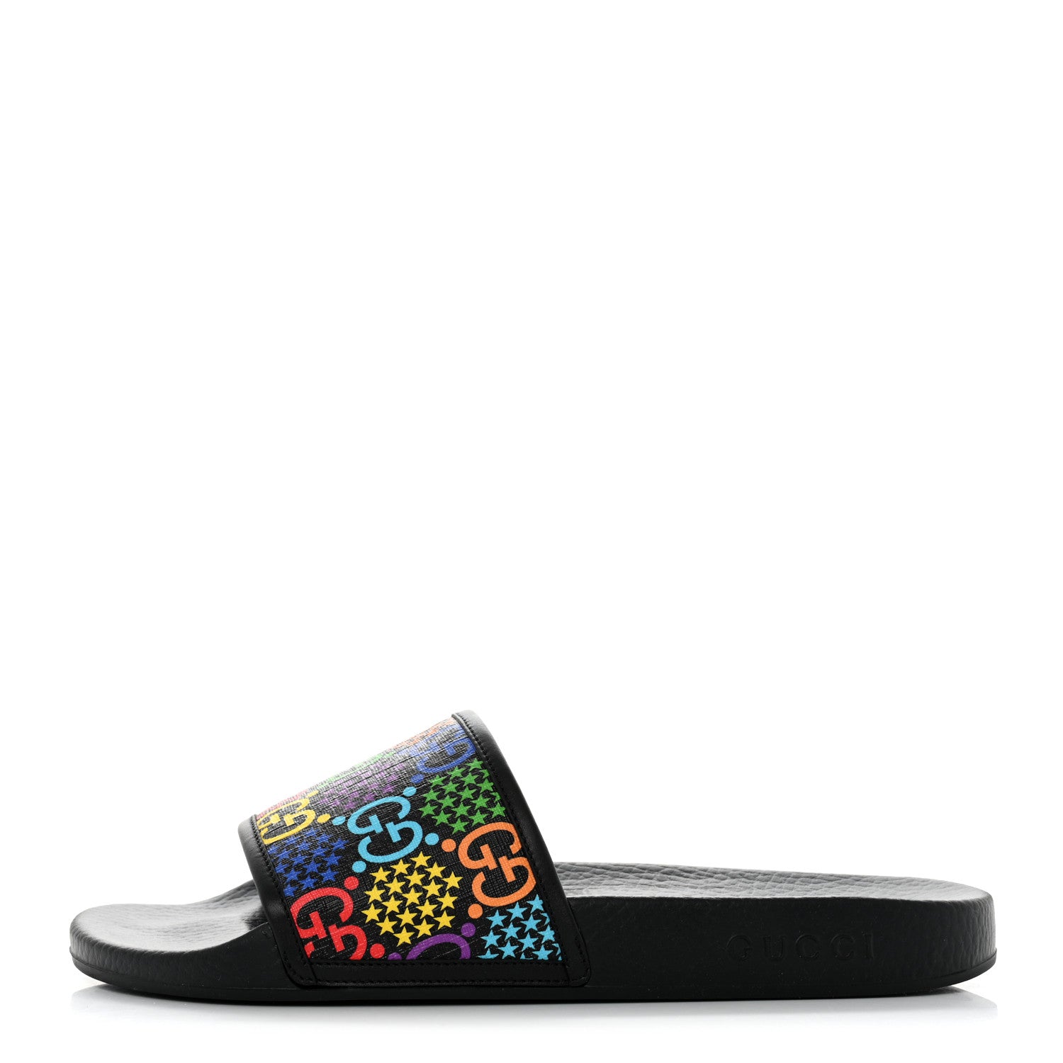Gucci GG Supreme Monogram Psychedelic Slide Sandals 11 Black Multicolor 1 of 8
