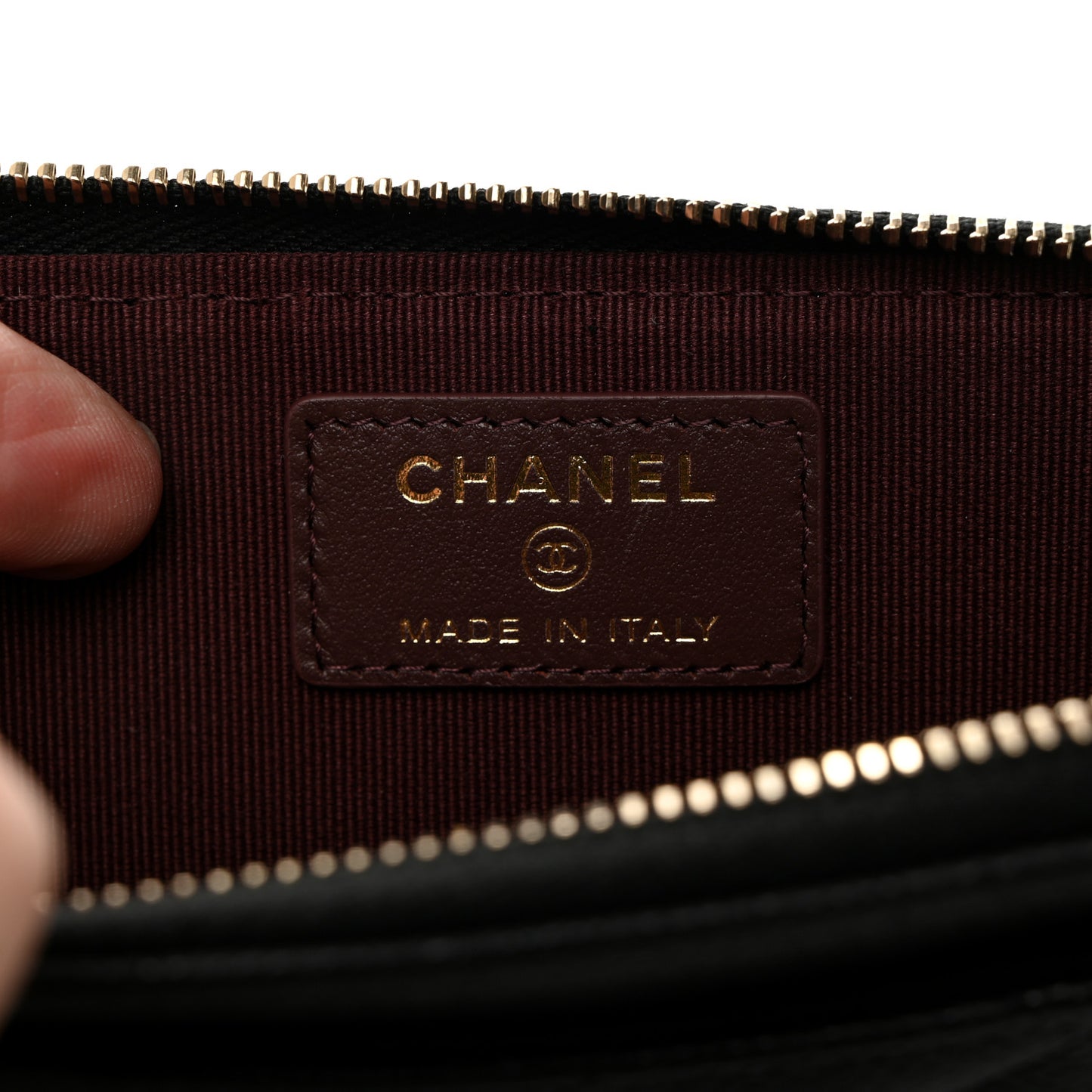 Caviar Quilted CC Zip Around Card Holder Black