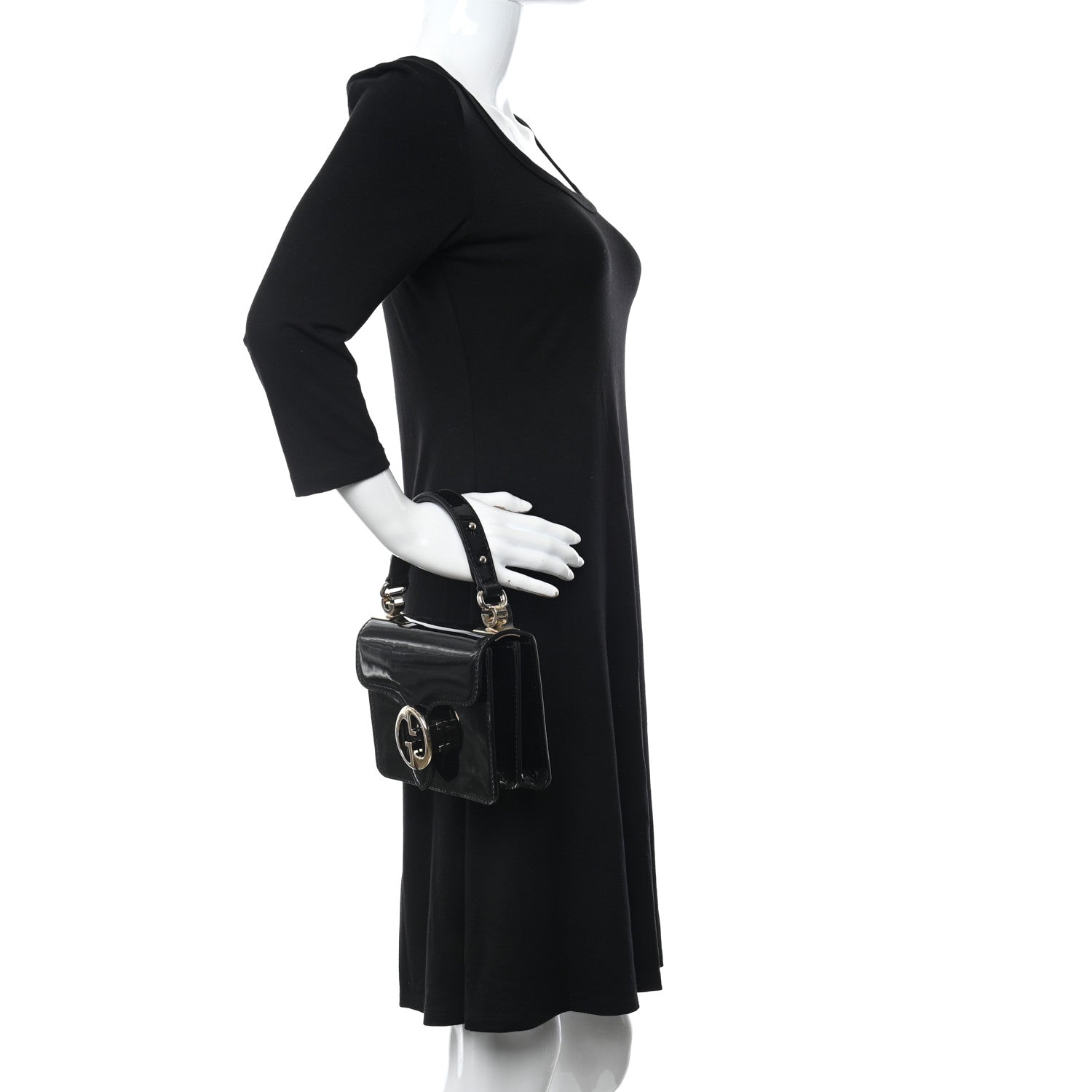 Gucci Patent 1973 Flap Bag Black 2 of 12
