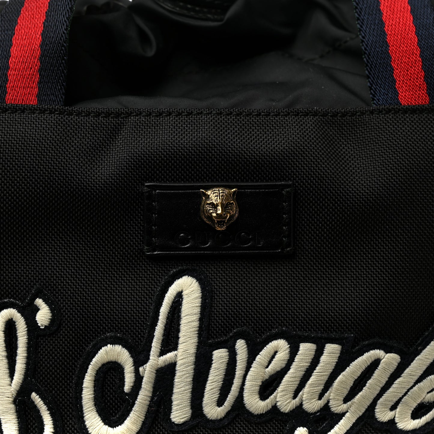 Techno Canvas Web L'Aveugle Par Amour Embroidered Drawstring Backpack Black
