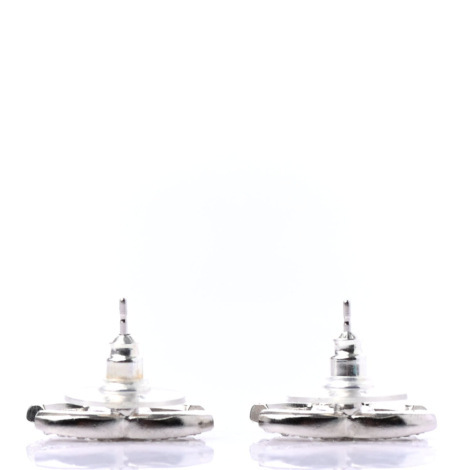 Chanel Crystal CC Earrings Silver 3 of 4