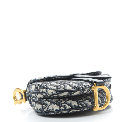 Christian Dior Oblique Mini Saddle Bag Blue 4 of 12