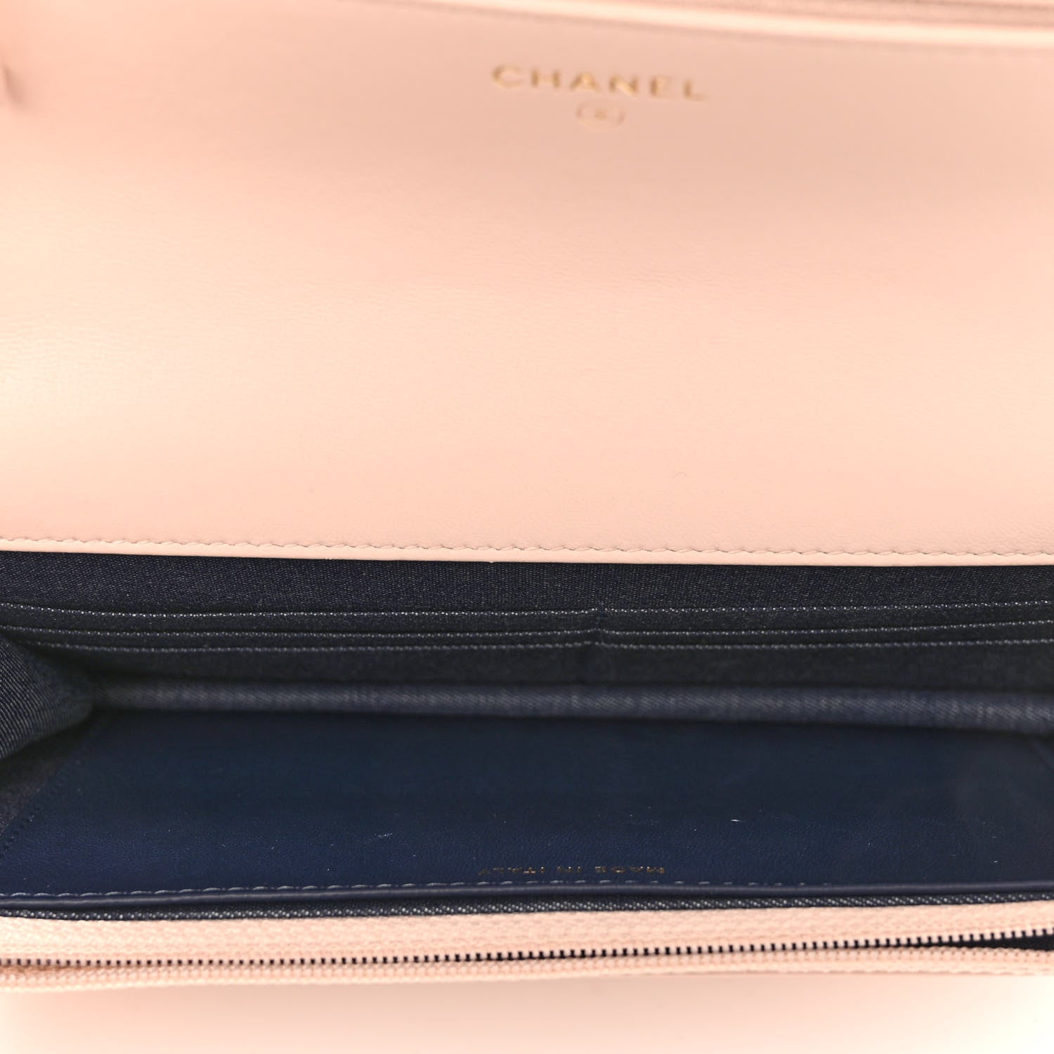 Chanel Lambskin Plexi Quilted Wallet On Chain WOC Light Beige 5 of 11