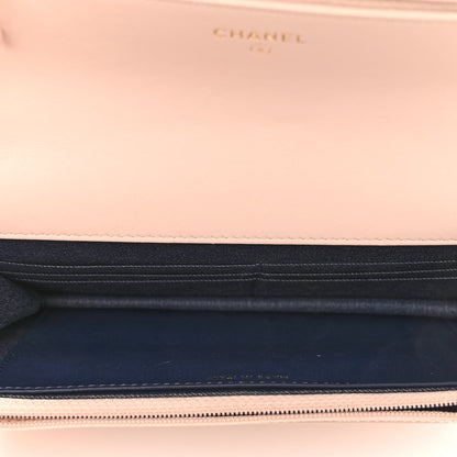 Chanel Lambskin Plexi Quilted Wallet On Chain WOC Light Beige 5 of 11