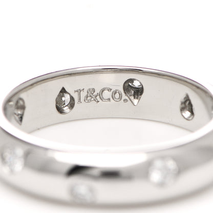 Tiffany Platinum Diamond 4mm Etoile Band Ring 46 3.75 5 of 6