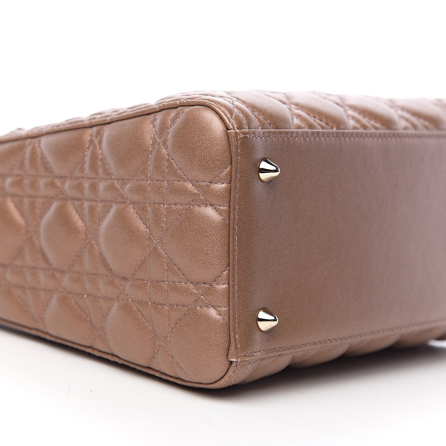 Christian Dior Pearly Lambskin Cannage Medium Lady Dior Quartz 8 of 9