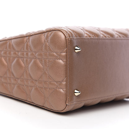 Christian Dior Pearly Lambskin Cannage Medium Lady Dior Quartz 8 of 9