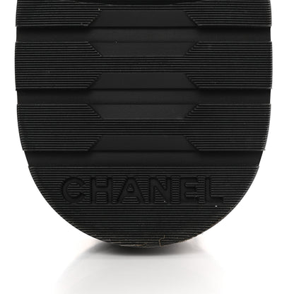 Chanel Shiny Calfskin Quilted Lace Up Combat Boots 36.5 Black 6 of 11