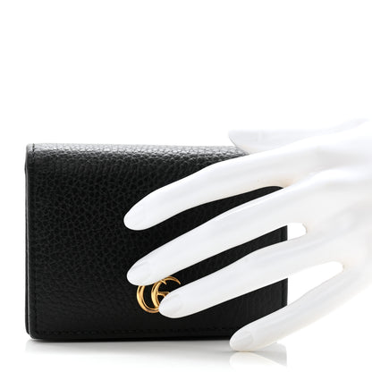 Gucci Pebbled Calfskin GG Marmont Card Case Black 2 of 8