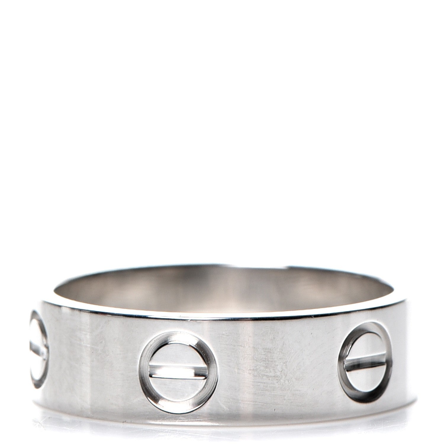 Cartier 18K White Gold 5.5mm LOVE Ring 53 6.5 3 of 5