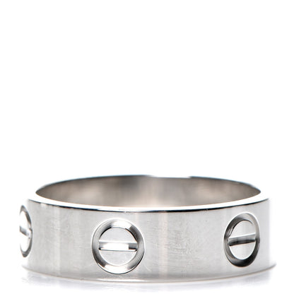 Cartier 18K White Gold 5.5mm LOVE Ring 53 6.5 3 of 5