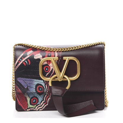 Valentino Garavani X UNDERCOVER Smooth Calfskin Butterfly Mini VRing Crossbody Bag Rubin 1 of 10