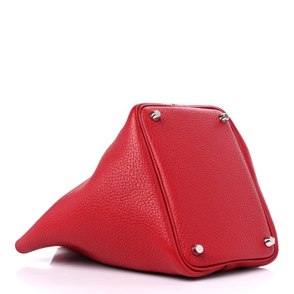Hermes Taurillon Clemence Picotin Lock 18 PM Rouge Casaque 4 of 10