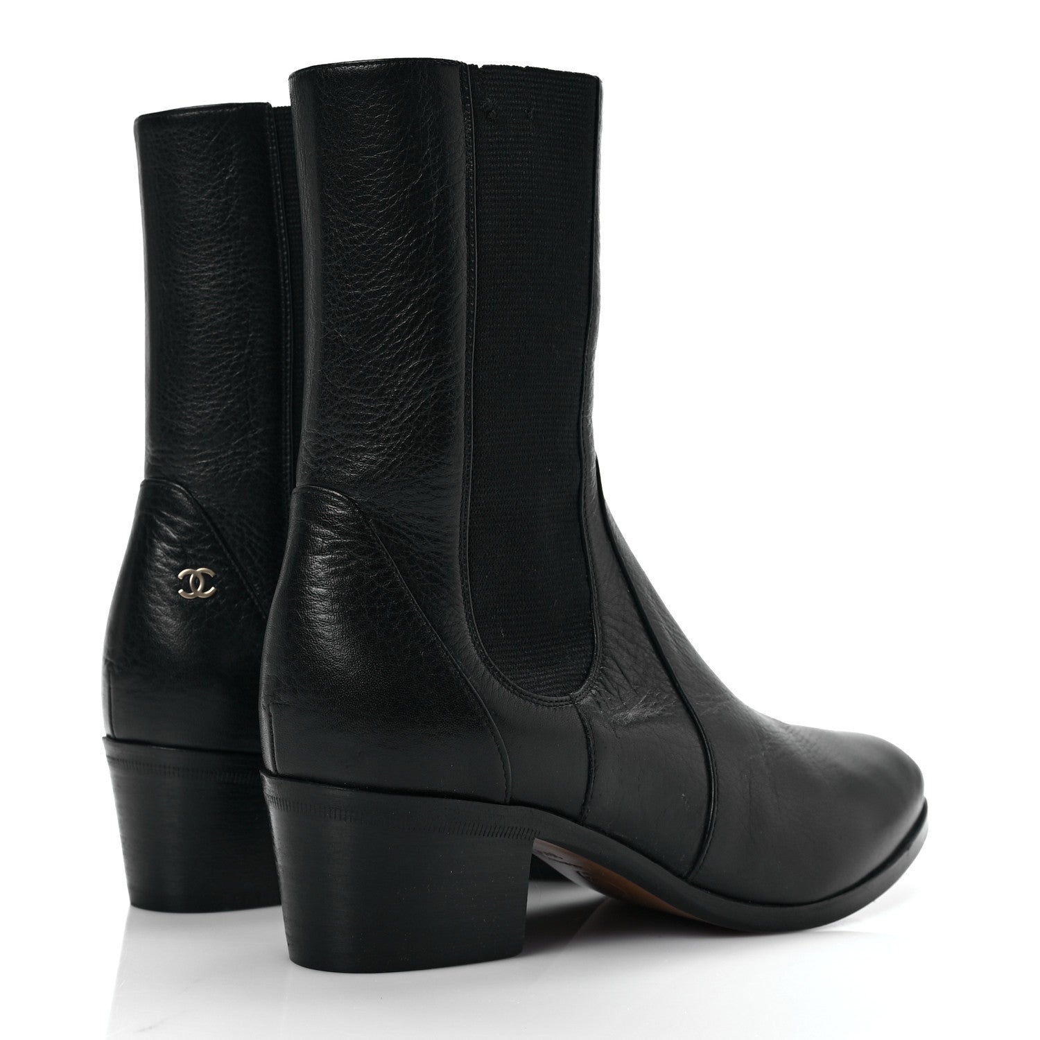 Chanel Calfskin Elastic Short Boots 35.5 Black 4 of 6