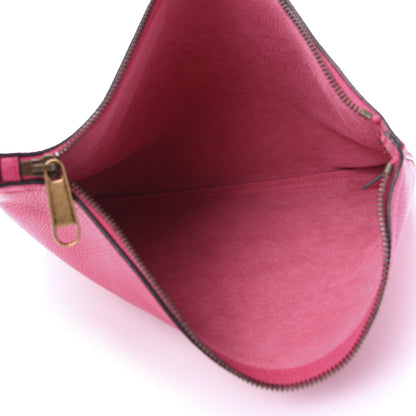 Gucci Pebbled Calfskin Medium Logo Portfolio Clutch Box Pink Green 5 of 8
