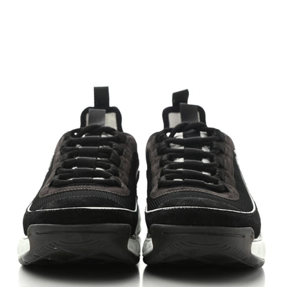 Chanel Fabric Suede CC Sneakers 38.5 Black Dark Grey 2 of 9