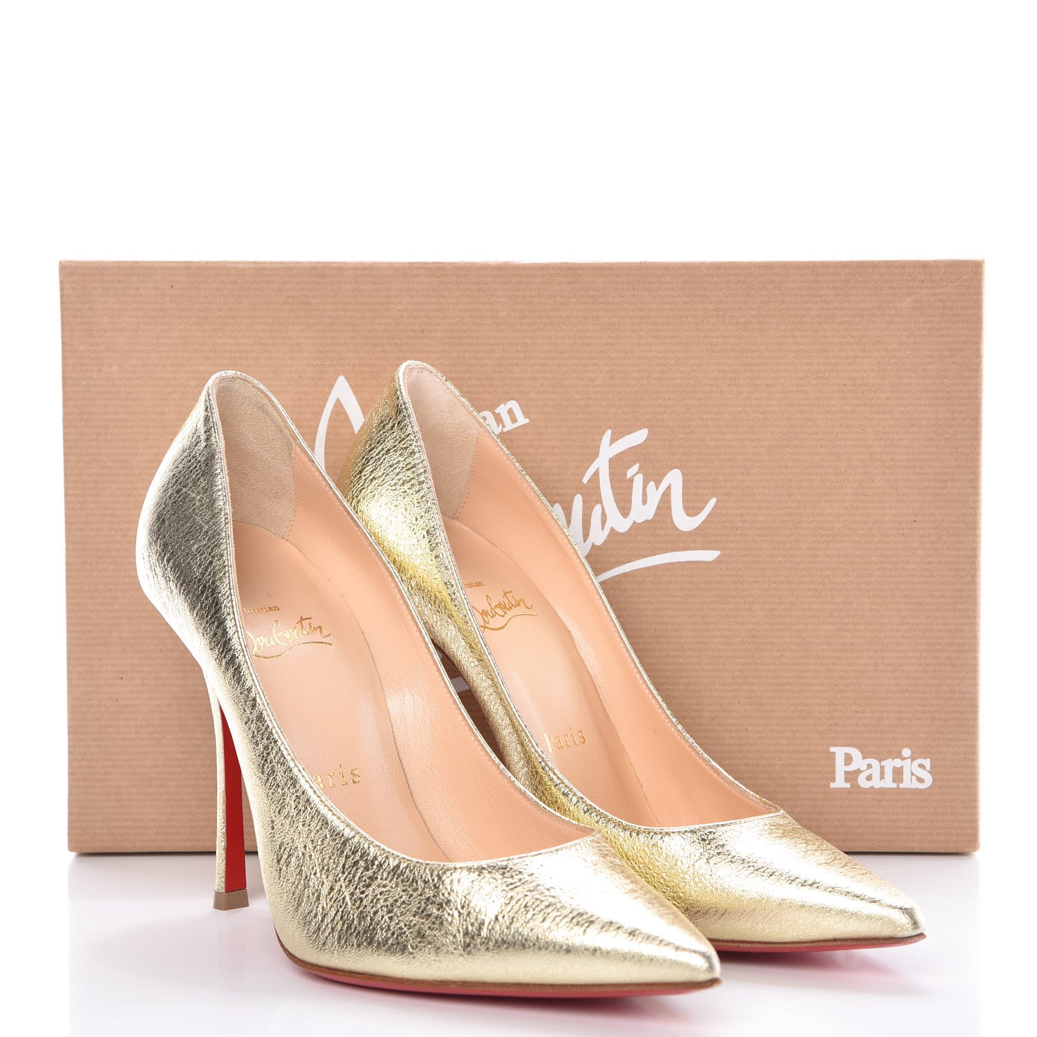 Christian Louboutin Nappa Pepite Decoltish 100 Pumps 36 Gold 12 of 12