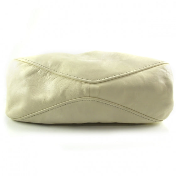 Miu Miu Leather Gathered Shoulder Bag Ivory 5 of 10