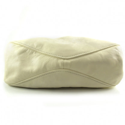 Miu Miu Leather Gathered Shoulder Bag Ivory 5 of 10