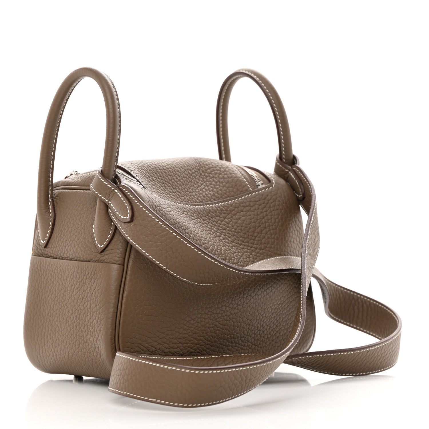 Hermes Taurillon Clemence Mini Lindy 20 Etoupe 3 of 10