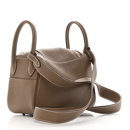 Hermes Taurillon Clemence Mini Lindy 20 Etoupe 3 of 10