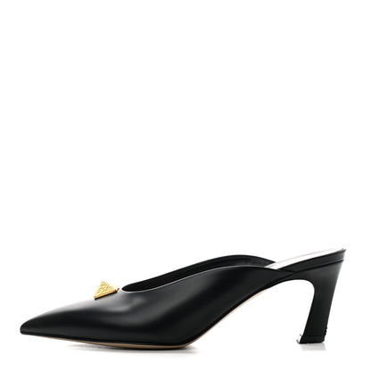 Valentino Garavani Calfskin Roman Stud 65mm Mules 35.5 Black 1 of 10