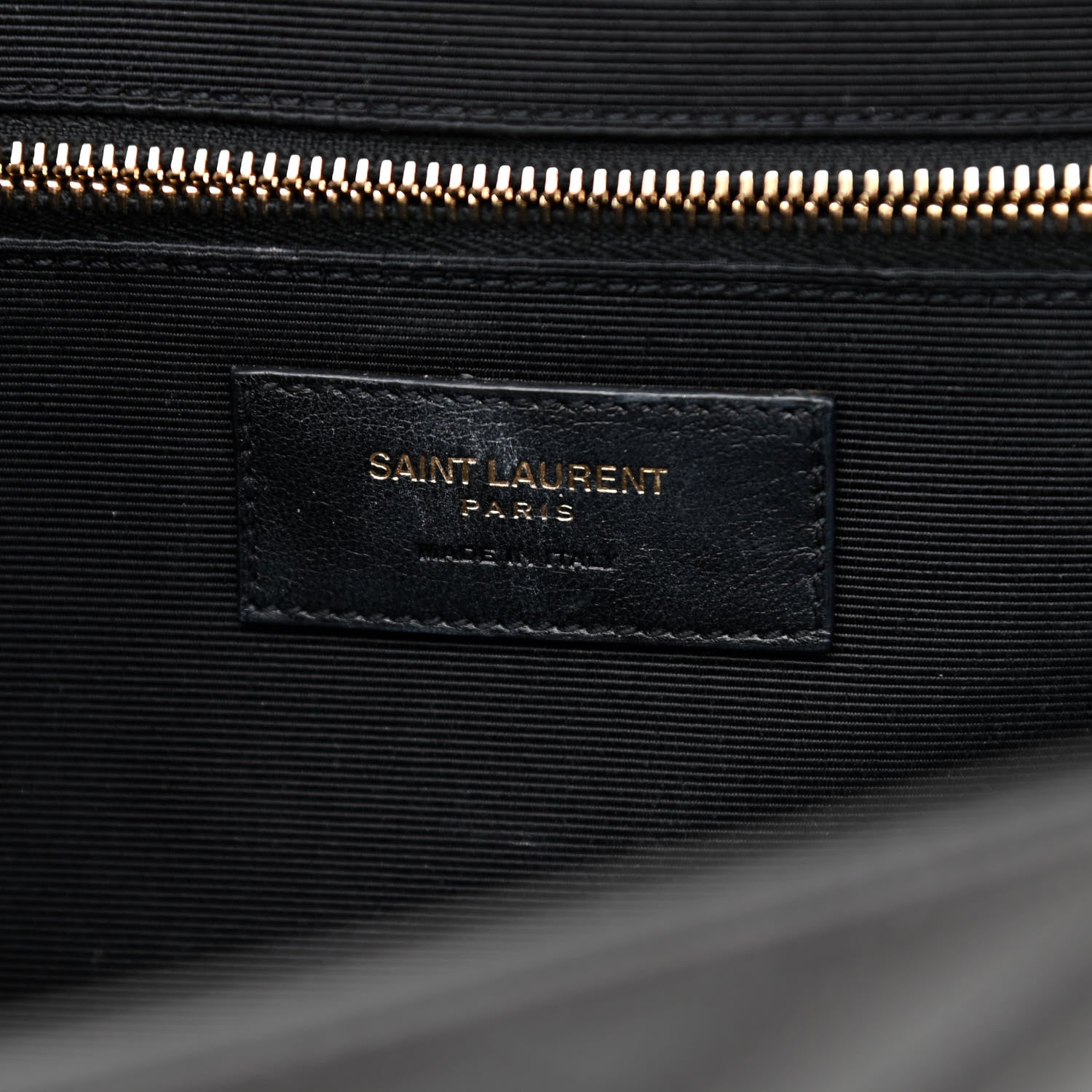 Saint Laurent Grain De Poudre Matelasse Chevron Large Monogram Satchel Storm 5 of 8