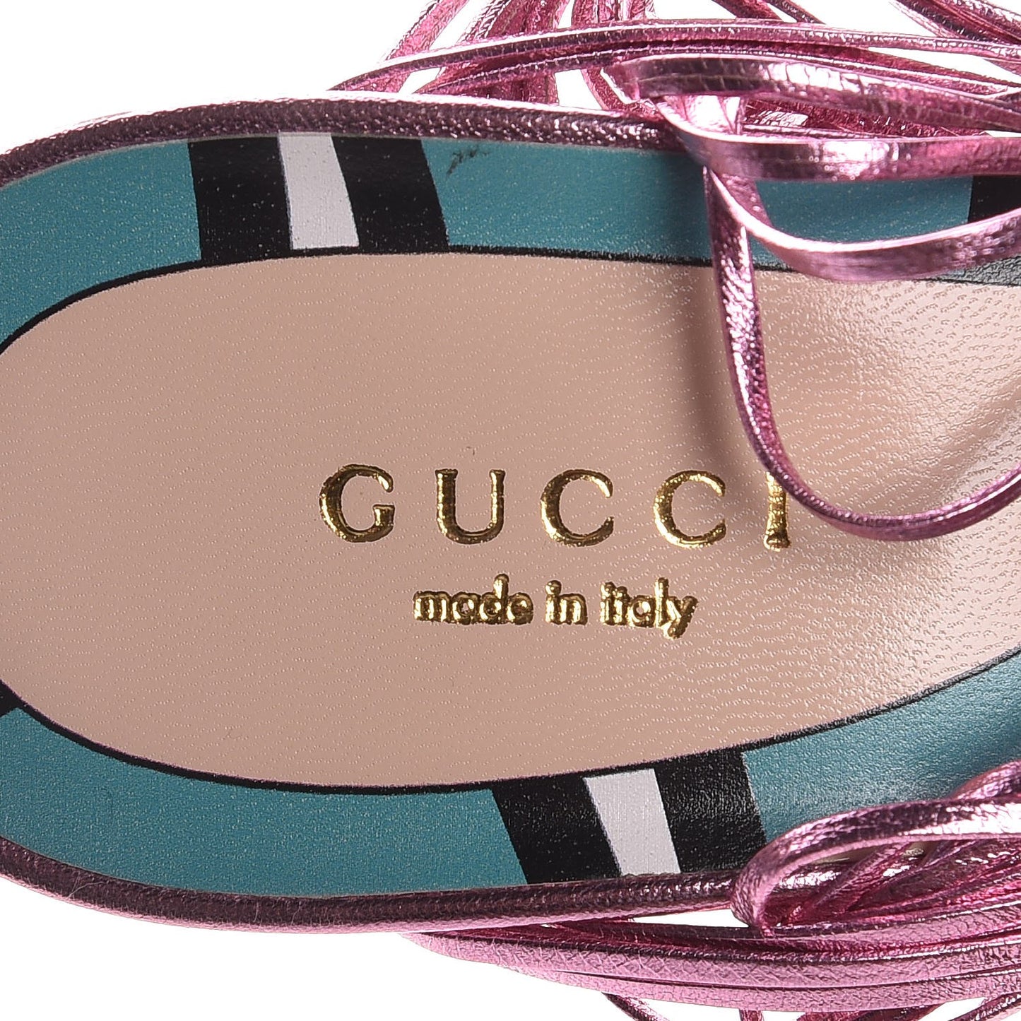 Metallic Nappa Knotted Allie Sandals 40 Rosa