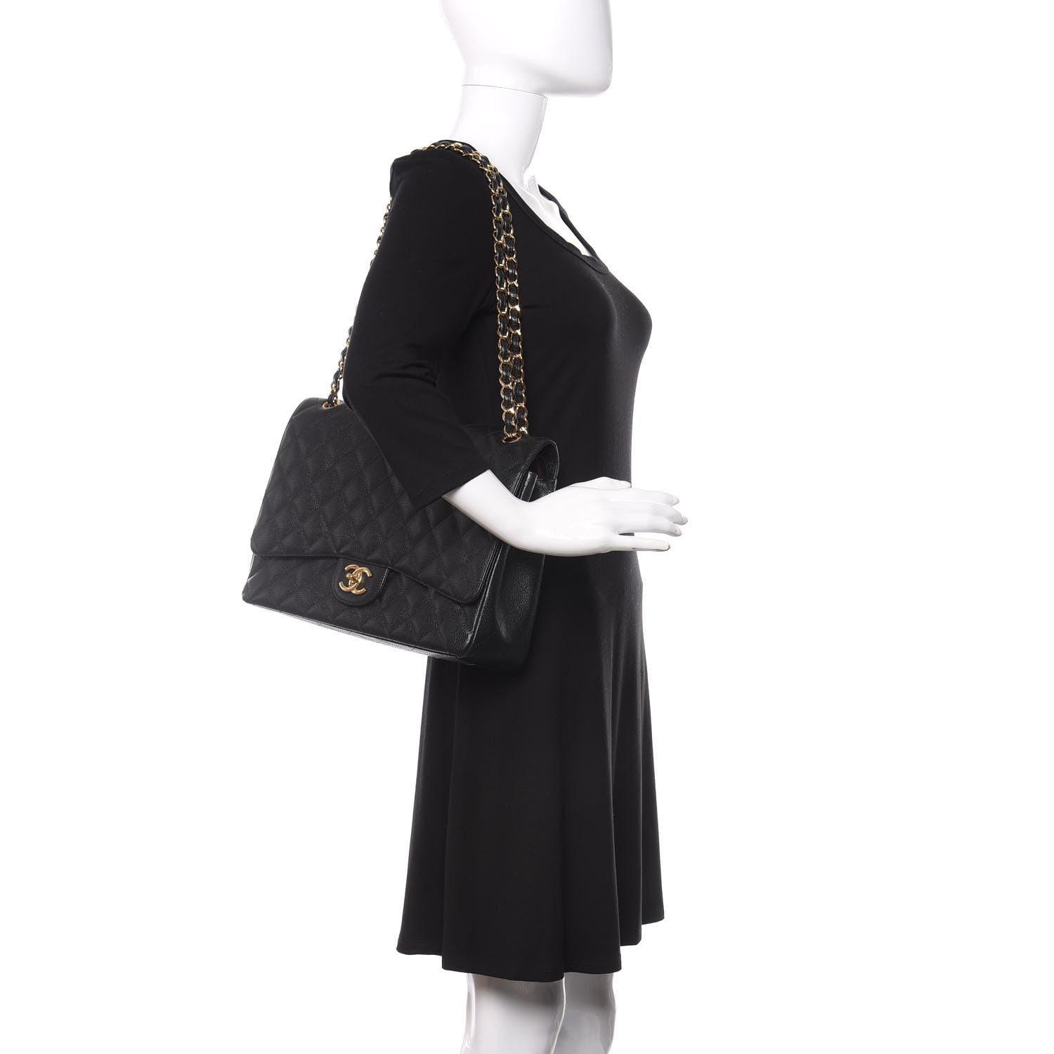 Chanel Caviar Quilted Maxi Double Flap Black 2 of 13