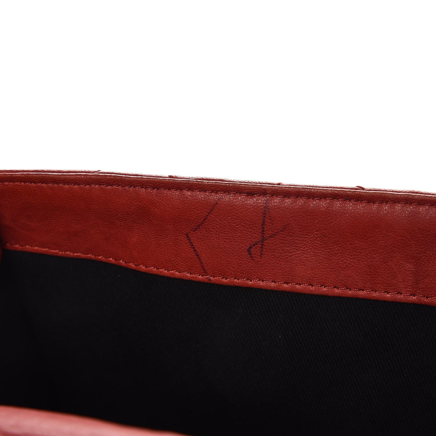 Washed Lambskin Jumbo Take Away Flap Black Dark Red