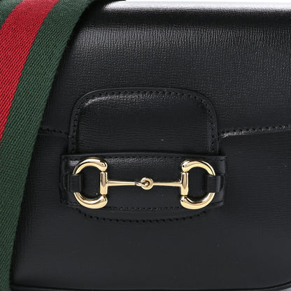 Gucci Azalea Calfskin Web Mini Horsebit 1955 Shoulder Bag Black 9 of 10