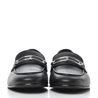 Hermes Calfskin Womens Colette Loafers 38 Black 2 of 17
