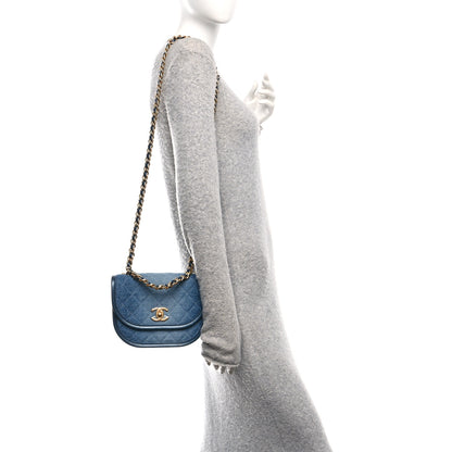 Chanel Washed Denim Quilted Small Messenger Flap Blue 2 of 11