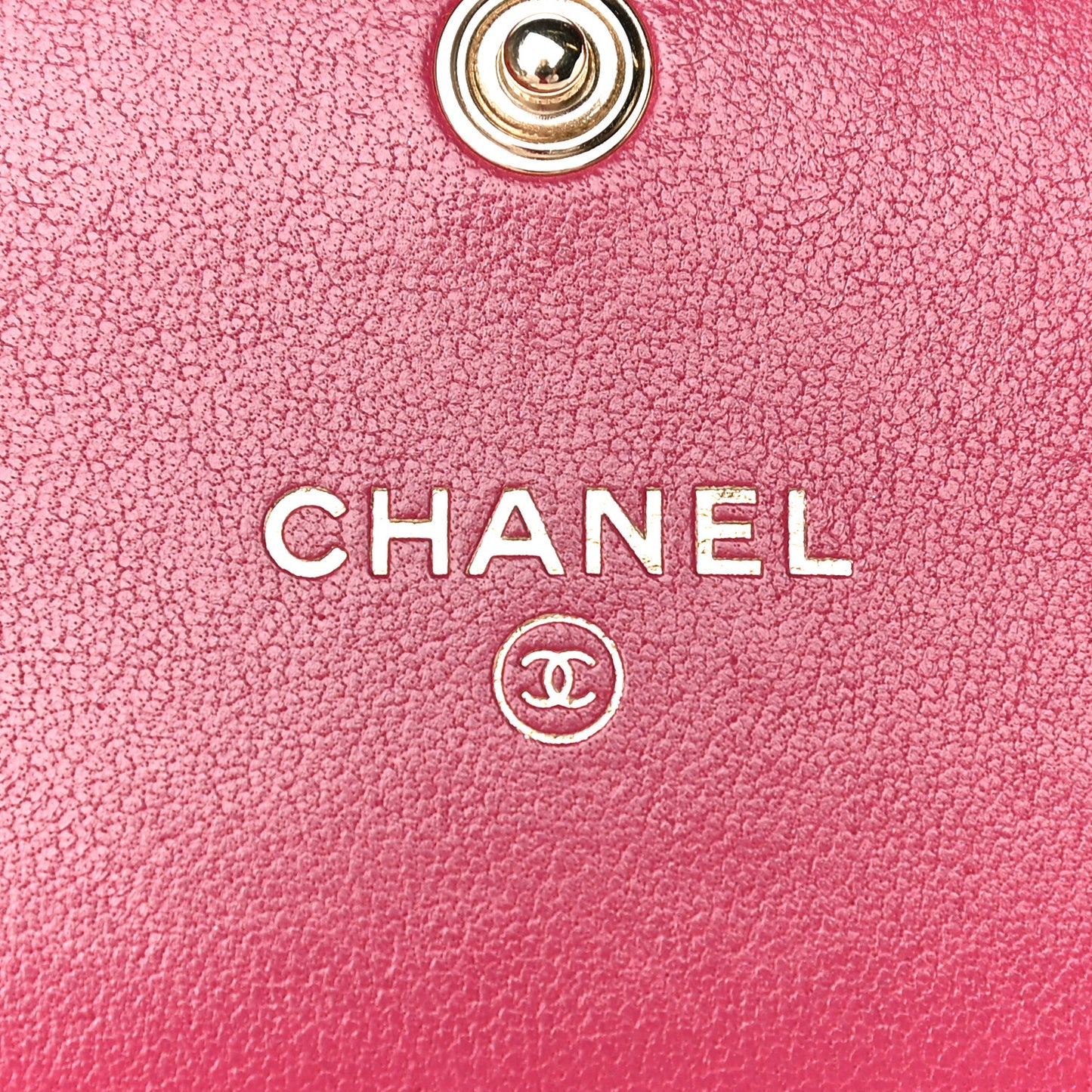Lambskin Quilted Chanel 19 Flap Coin Purse With Chain Dark Pink
